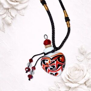 5532. Orange Glass Scent Bottle Necklace